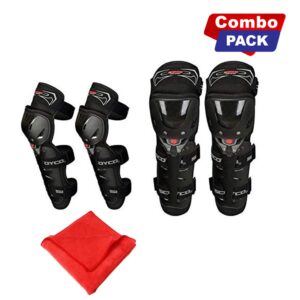 Biroller BRK11B1 Knee Guard Protective Safety Gear Breathable Adjustable Shin Protector for Bike Motorcycle Cycling and Racing (Black)